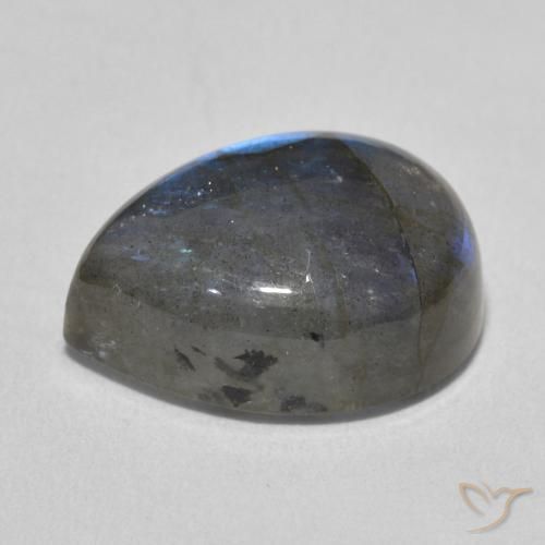 Labradorita Multicolor natural de 10.67 ct, En forma de pera, Translúcido