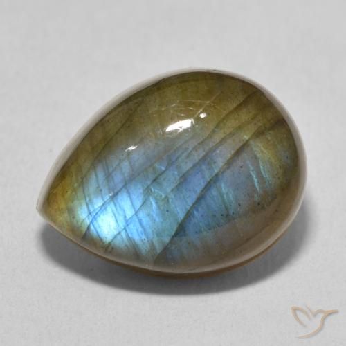 11.00ct Natural Multicolor Labradorita, En forma de pera, Translúcido