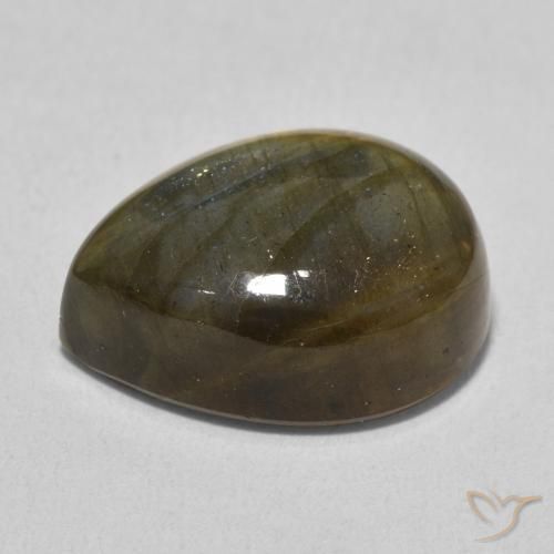 Labradorita Multicolor natural de 11.00 ct, En forma de pera, Translúcido