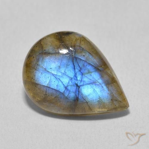 6.23ct Natural Multicolor Labradorita, En forma de pera, Translúcido