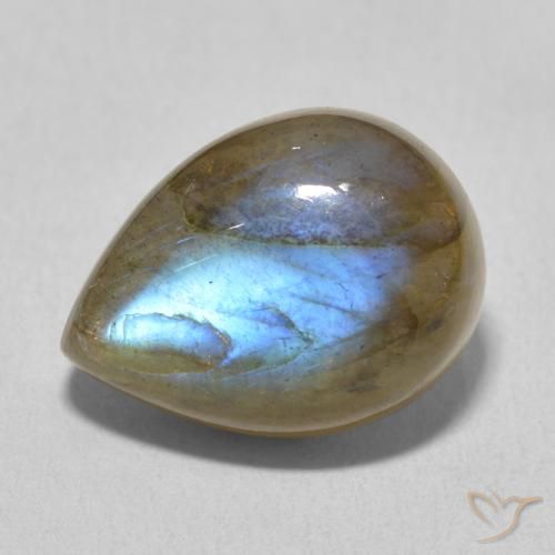 10.14ct Natural Multicolor Labradorita, En forma de pera, Translúcido