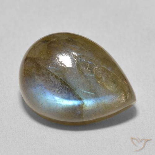 Labradorita Multicolor natural de 10.14 ct, En forma de pera, Translúcido