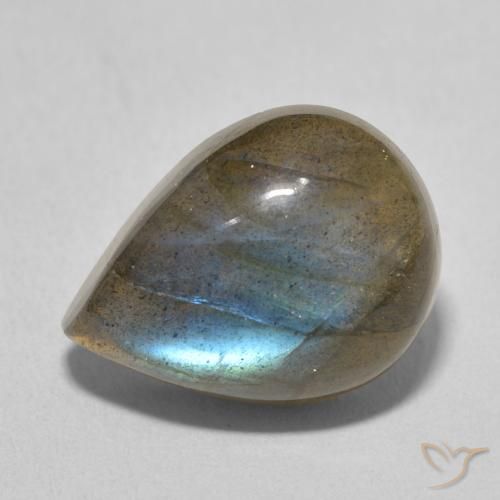 9.62ct Natural Multicolor labradorita, En forma de pera, Translúcido