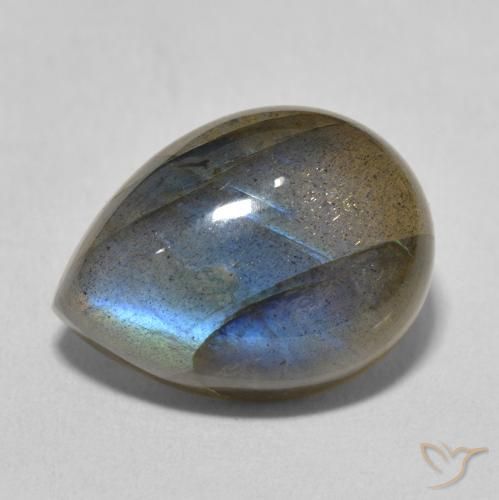 10.20ct Natural Multicolor Labradorita, En forma de pera, Translúcido