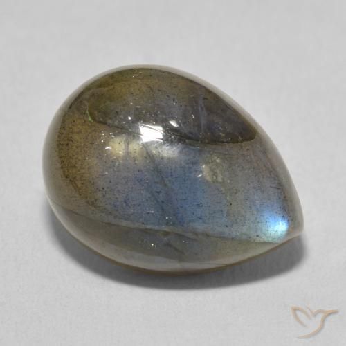 Labradorita Multicolor natural de 10.20 ct, En forma de pera, Translúcido