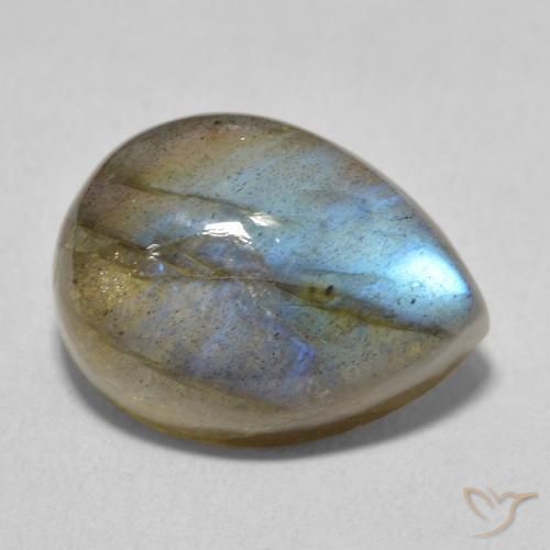 10.35ct Natural Multicolor Labradorita, En forma de pera, Translúcido