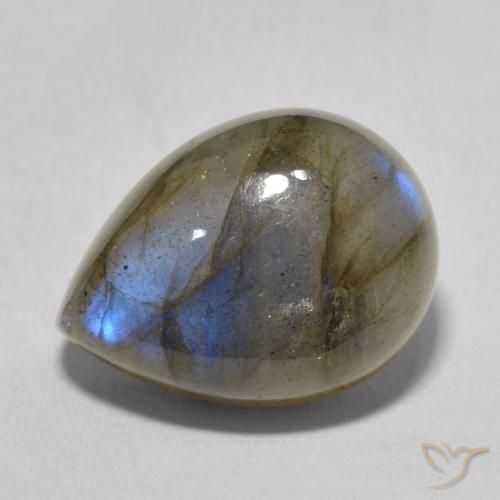 10.41ct Natural Multicolor Labradorita, En forma de pera, Translúcido