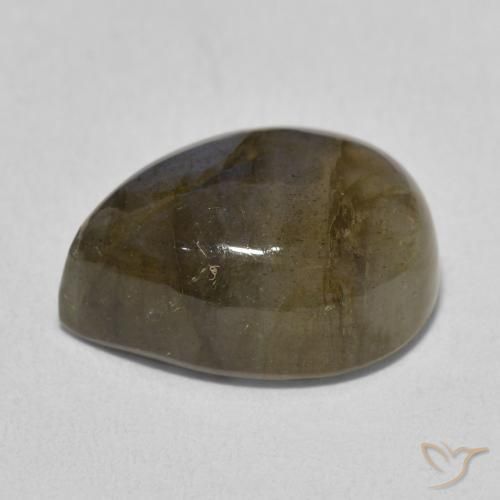 Labradorita Multicolor natural de 10.41 ct, En forma de pera, Translúcido
