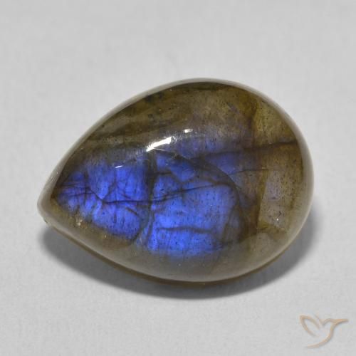 9.73ct Natural Multicolor Labradorita, En forma de pera, Translúcido