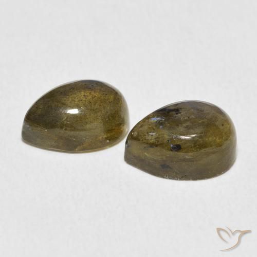 Gemas de Labradorita Multicolor natural de 5.36 ct, En forma de pera, Translúcido