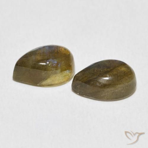 Gemas de Labradorita Multicolor natural de 4.79 ct, En forma de pera, Translúcido