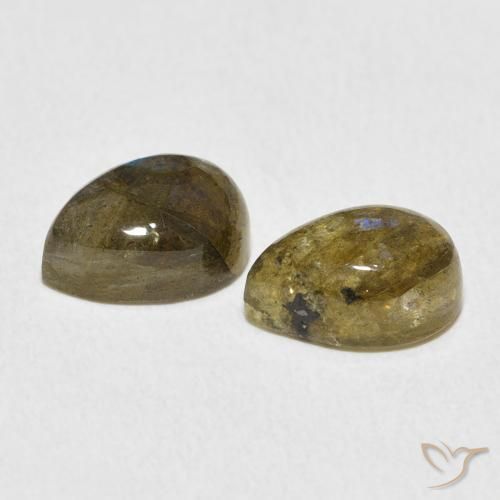 Gemas de Labradorita Multicolor natural de 5.26 ct, En forma de pera, Translúcido