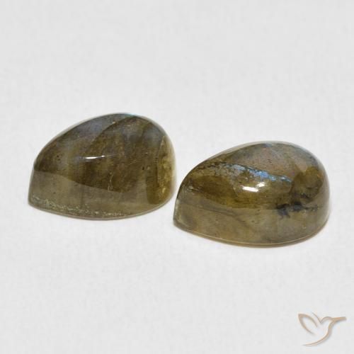 Gemas de Labradorita Multicolor natural de 5.47 ct, En forma de pera, Translúcido