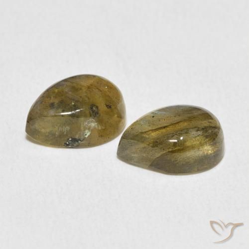Gemas de Labradorita Multicolor natural de 4.73 ct, En forma de pera, Translúcido