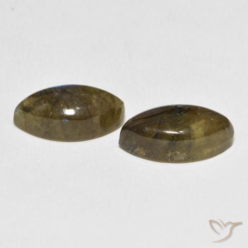 Gemas de Labradorita Multicolor natural de 11.07 ct, Marquesa, Translúcido