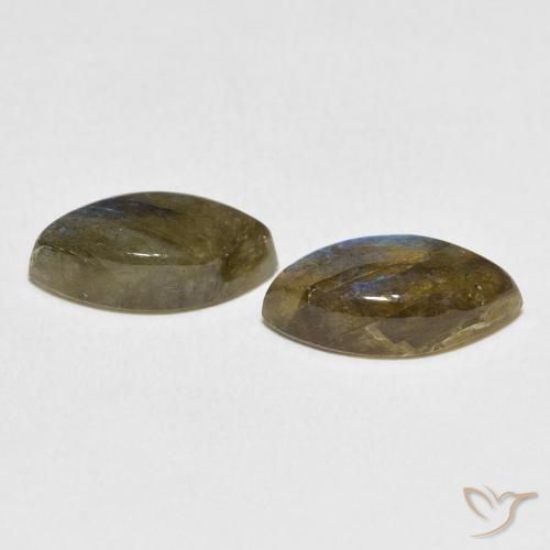 Gemas de Labradorita Multicolor natural de 6.55 ct, Marquesa, Translúcido