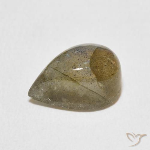 Labradorita Multicolor natural de 4.47 ct, En forma de pera, Translúcido