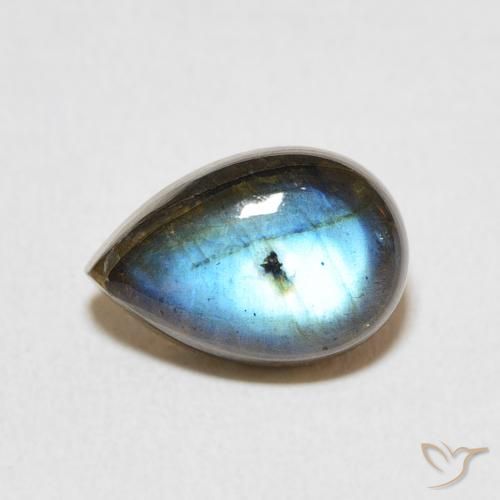 3.95ct Natural Multicolor Labradorita, En forma de pera, Translúcido