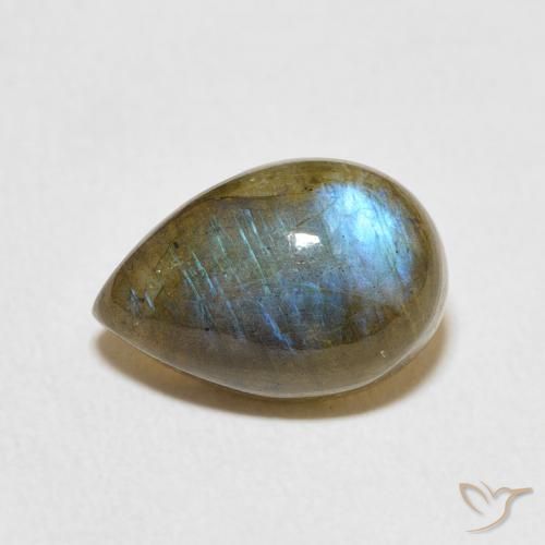 3.87ct Natural Multicolor Labradorita, En forma de pera, Translúcido