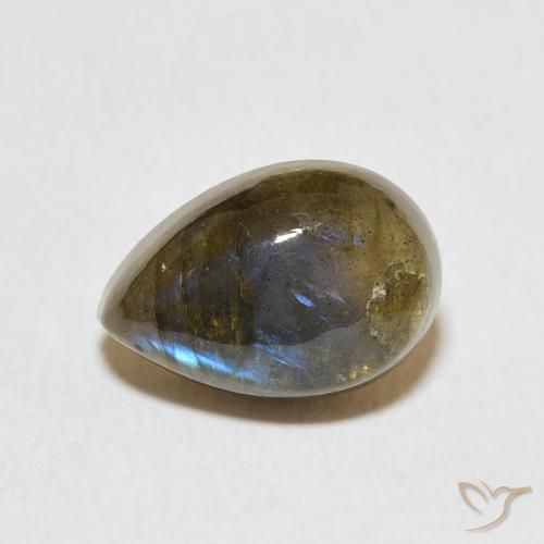 3.92ct Natural Multicolor Labradorita, En forma de pera, Translúcido
