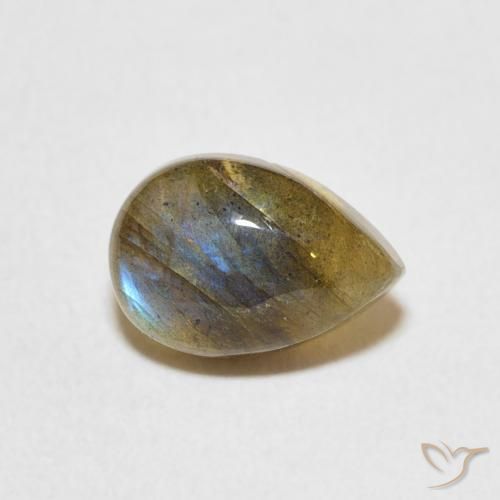 1.80ct Natural Multicolor Labradorita, En forma de pera, Translúcido