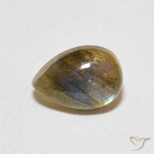Labradorita Multicolor natural de 1.80 ct, En forma de pera, Translúcido