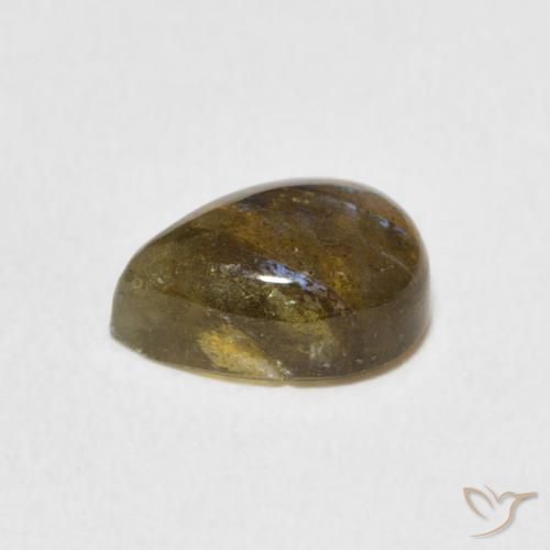 Labradorita Multicolor natural de 1.80 ct, En forma de pera, Translúcido