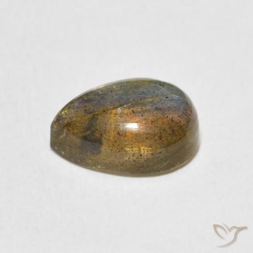 Labradorita Multicolor natural de 2.61 ct, En forma de pera, Translúcido