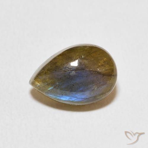 2.73ct Natural Multicolor Labradorita, En forma de pera, Translúcido