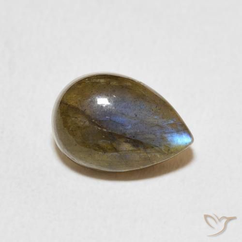 Labradorita Multicolor natural de 2.73 ct, En forma de pera, Translúcido