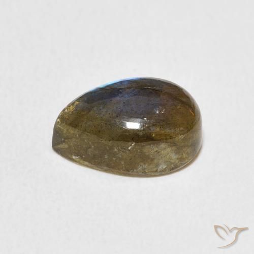 Labradorita Multicolor natural de 2.73 ct, En forma de pera, Translúcido