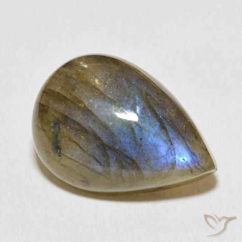 12.67ct Natural Multicolor Labradorita, En forma de pera, Translúcido