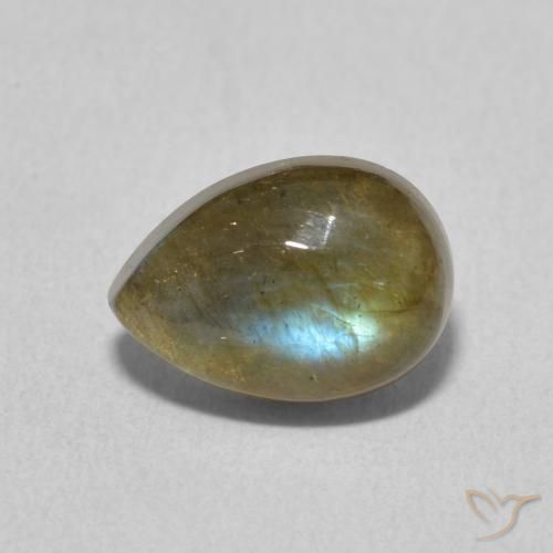 2.30ct Natural Multicolor labradorita, En forma de pera, Translúcido