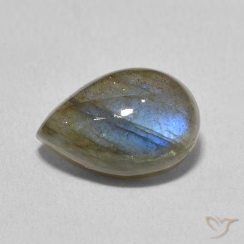 3.89ct Natural Multicolor labradorita, En forma de pera, Translúcido