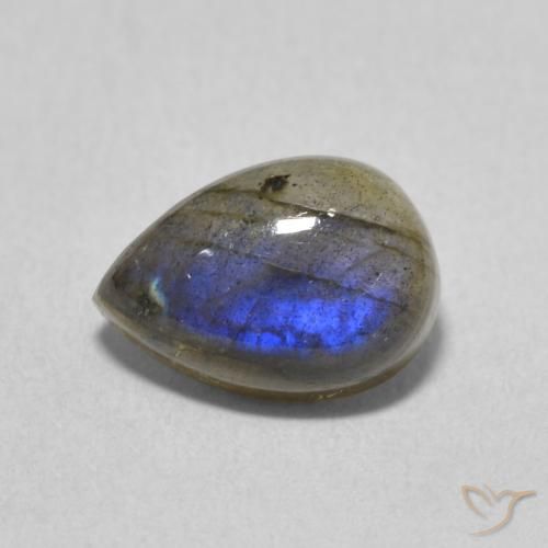 2.57ct Natural Multicolor labradorita, En forma de pera, Translúcido