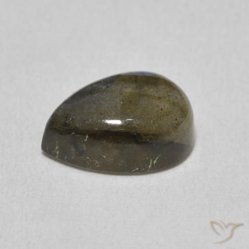 Labradorita Multicolor natural de 2.57 ct, En forma de pera, Translúcido