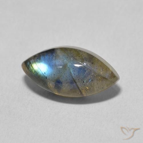 Labradorita Multicolor natural de 3.87 ct, Marquesa, Translúcido