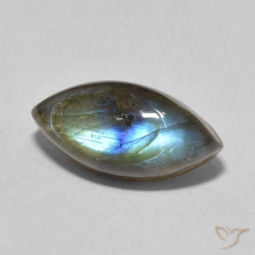 Labradorita Multicolor natural de 5.88 ct, Marquesa, Translúcido