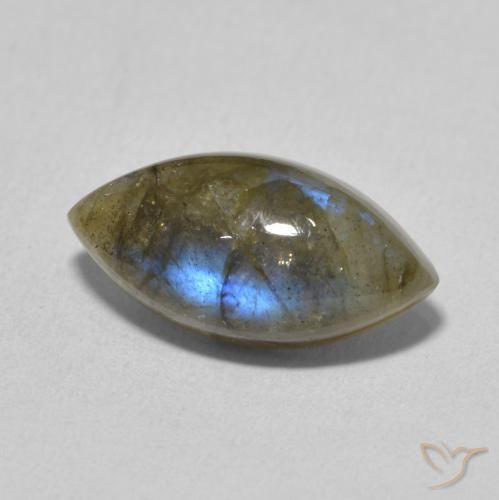 Labradorita Multicolor natural de 5.02 ct, Marquesa, Translúcido