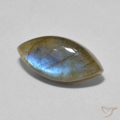 Labradorita Multicolor natural de 4.70 ct, Marquesa, Translúcido