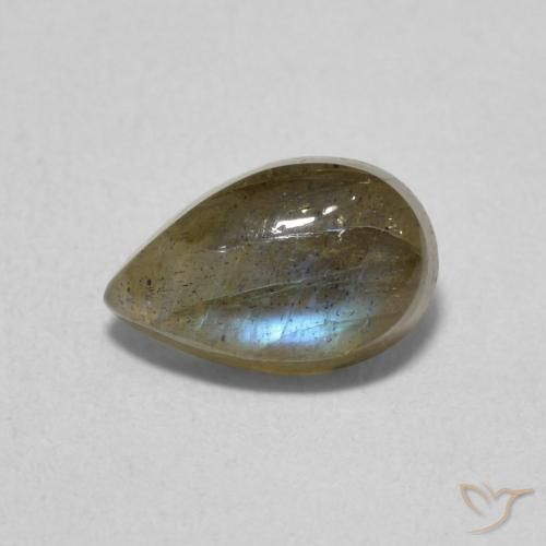 Labradorita Multicolor natural de 1.04 ct, En forma de pera, Translúcido