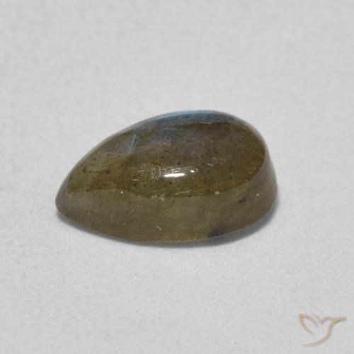 Labradorita Multicolor natural de 1.04 ct, En forma de pera, Translúcido