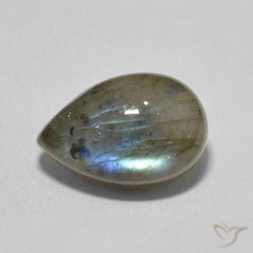 4.26ct Natural Multicolor Labradorita, En forma de pera, Translúcido