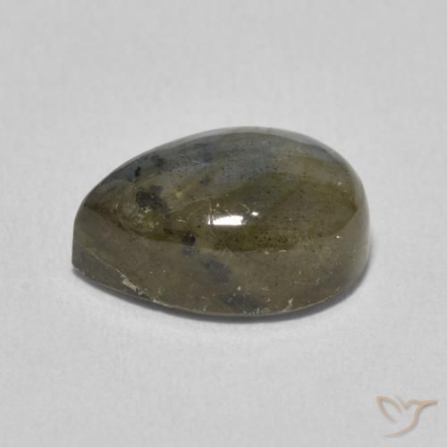 Labradorita Multicolor natural de 4.26 ct, En forma de pera, Translúcido