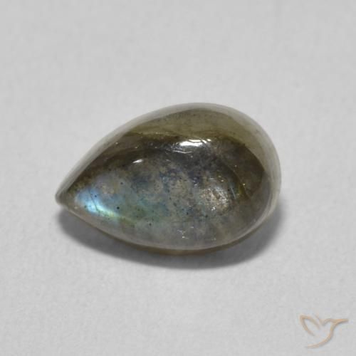 1.68ct Natural Multicolor Labradorita, En forma de pera, Translúcido