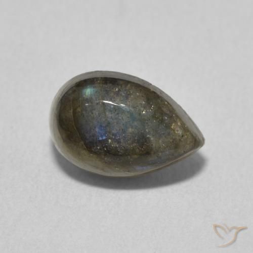 Labradorita Multicolor natural de 1.68 ct, En forma de pera, Translúcido