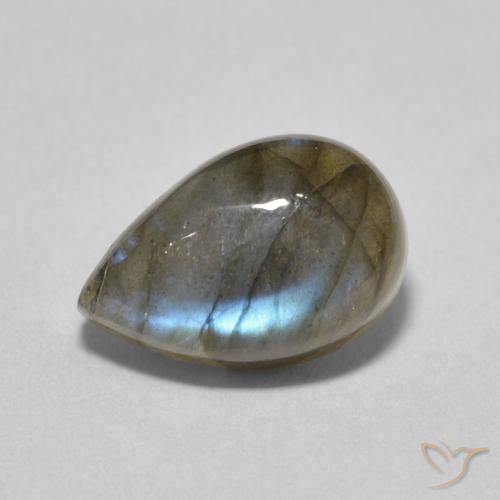 Labradorita Multicolor natural de 4.00 ct, En forma de pera, Translúcido