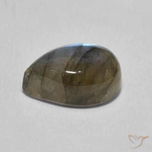 Labradorita Multicolor natural de 4.00 ct, En forma de pera, Translúcido