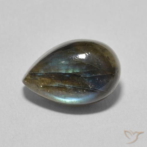 4.40ct Natural Multicolor Labradorita, En forma de pera, Translúcido
