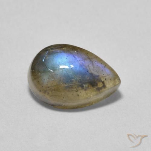 1.69ct Natural Multicolor Labradorita, En forma de pera, Translúcido